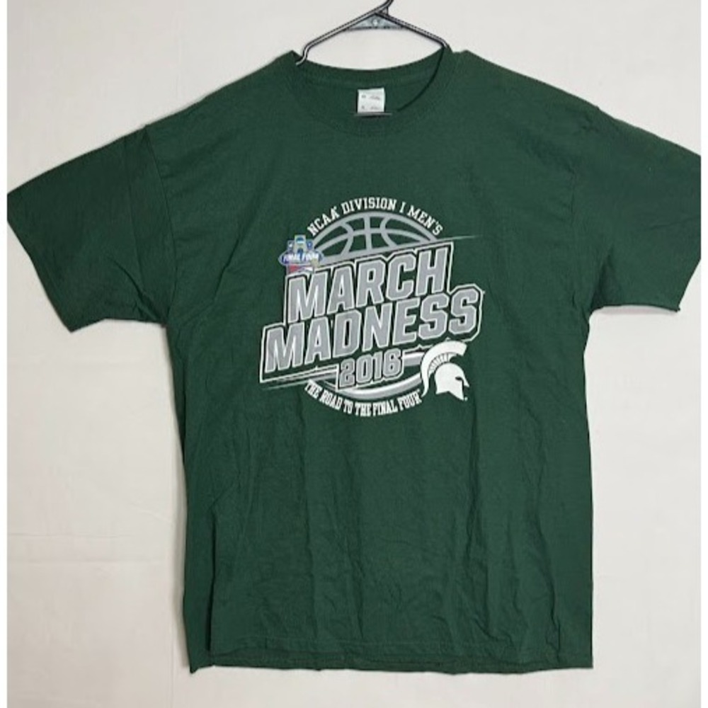 NCAA March Madness 2016 Michigan State Spartans T Shirt Mens XL Green Final Four